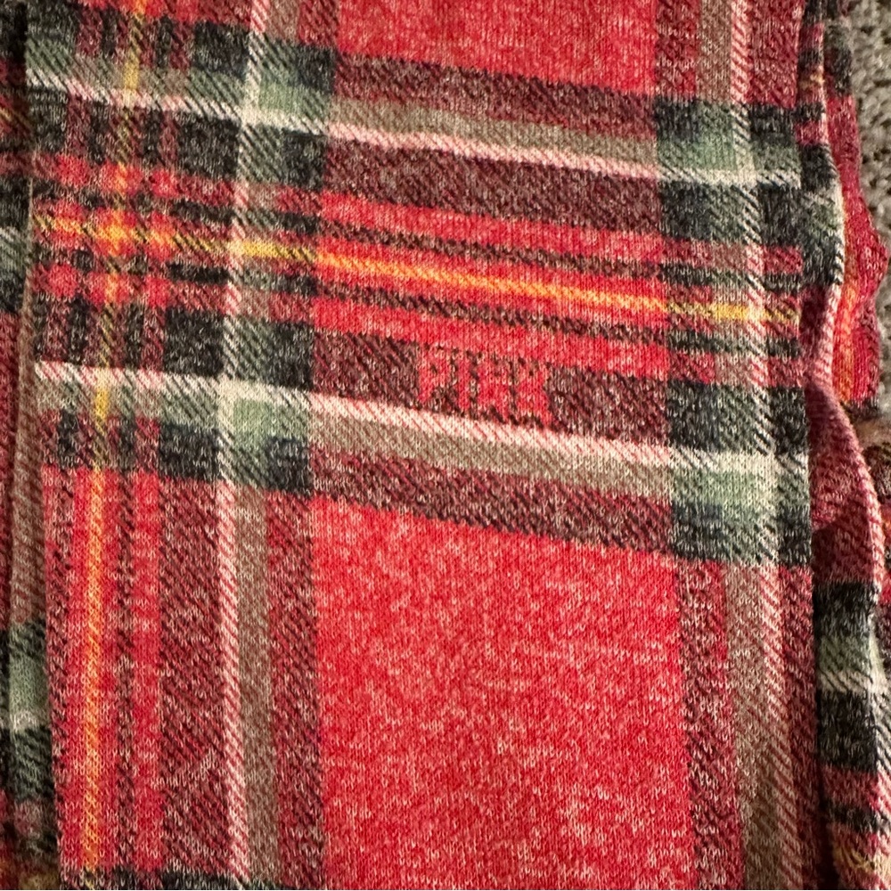 PINK Victorias Secret M Red Plaid Long John Pajama Set R $79 - Picture 8 of 12